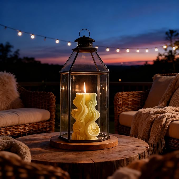 2 PCS 3D Wave Cylinder Candle Silicone Molds Geometric Relief Cylindrical Candle Silicone Mold for Candles Making Aromatherapy Candles Gypsum Clay Home Decorate
