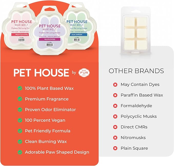 Pet House Mango Peach Scented Wax Melts - Long-Lasting Plant Based/Soy Wax Melts for Pet Odor Pack of 2