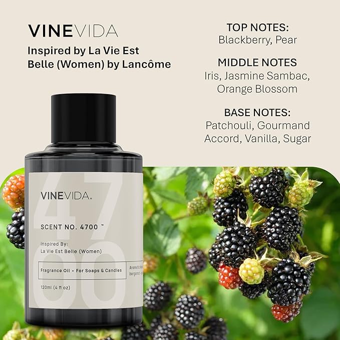 VINEVIDA [32oz] La Vie Est Belle (Women) Fragrance Oil for Candle Making - Natural Candle Oil Scents - Soap Making Essential Oil - Made in USA