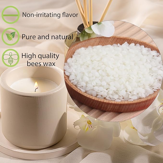 Oligar Complete Candle Making Kit, Candle Making Supplies for Adults,Beginners, Including Bees Wax, Pouring Pot, Candle Wicks, Wick Clips, Rubber Pads, Stirring Spoon, Instructions