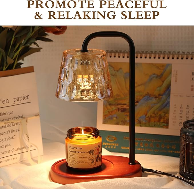 Dimmable Candle Warmer Lamp with Timer Electric Candle Warmer for House Warming Decor Candle Lamp Warmer for Jar Candles Wax Melt Warmer Presents for Women Mom Birthday Festival (black)