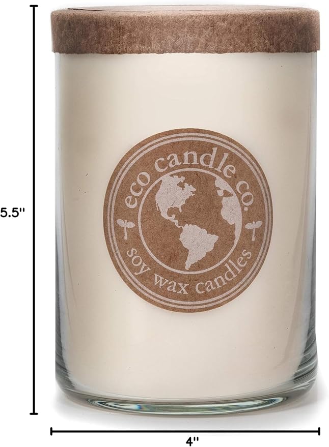 Eco Candle Co. Recycled Candle, Naked, 26 oz. - Unscented - 100% Soy Wax, No Lead, Kraft Paper Label & Lid, Hand Poured, Phthalate Free, Made from Midwest Grown Soybeans, All Natural Wicks