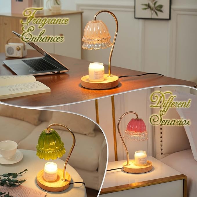 Candle Warmer Lamp with Timer Dimmer, Wax Warmer Lamp for Jar Candles with 2 Bulbs, for Women Mom, Best Valentine's Day and House Warming Gift New Home Decor