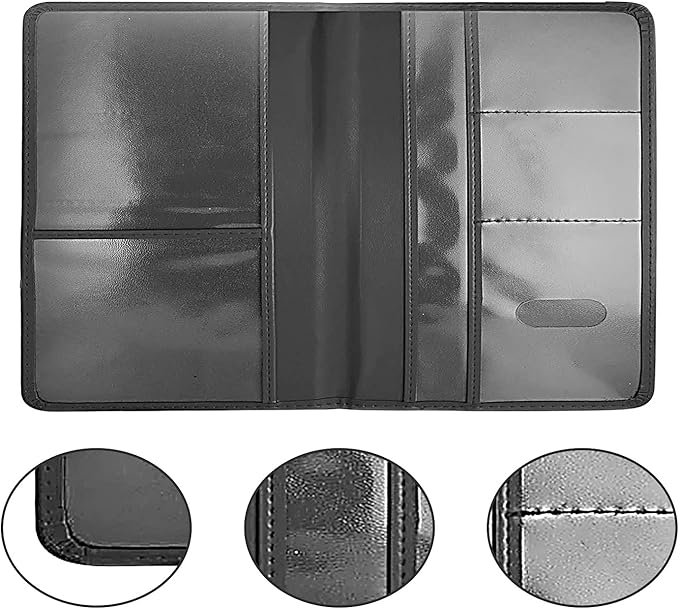 Car Registration and Insurance Holder, 5.5 x 5 Inch PU Leather Vehicle Glove Box Organizer Wallet Case Organizer for Insurance Card, Driver License, Essential Document, Paperwork