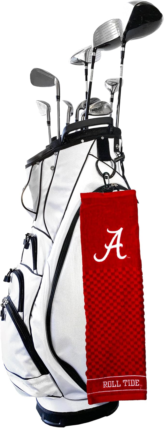 Team Golf NCAA Alabama Crimson Tide Embroidered Golf Towel Embroidered Golf Towel, Checkered Scrubber Design, Embroidered Logo