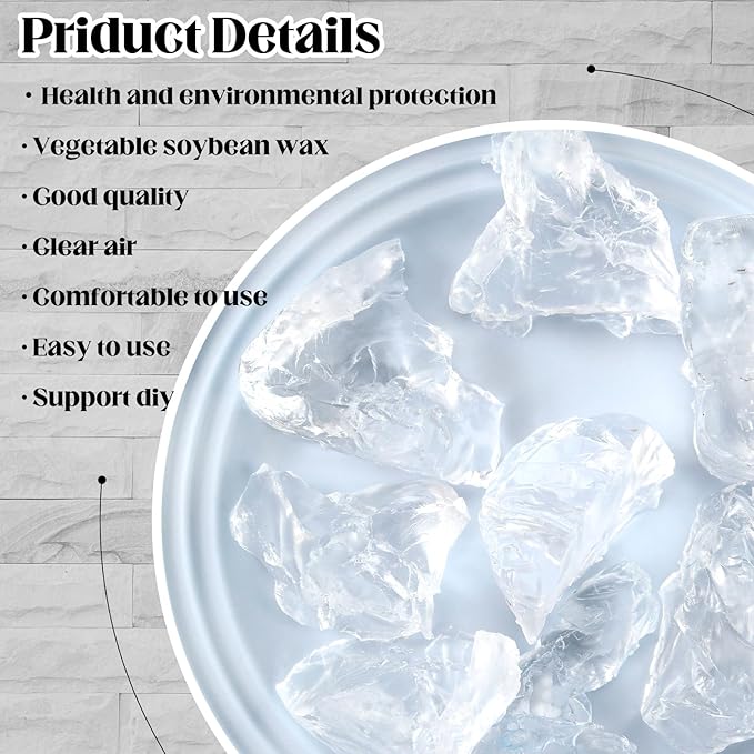 Heigble 6.6 lb High Density Transparent Gel Candle Wax Clear Gel Wax Jelly Candle 100 Pcs Wick and 100 Pcs Wick Stickers for DIY Making Handmade Projects Material Supplies