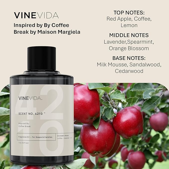 VINEVIDA [16 Oz] Scent NO. 4210 Inspired by Coffee Break | Premium Fragrance Oil for Candle Making & Soap Making | Candle Scents for Soy Wax | Scented Oils for Car Freshies & Bath Products