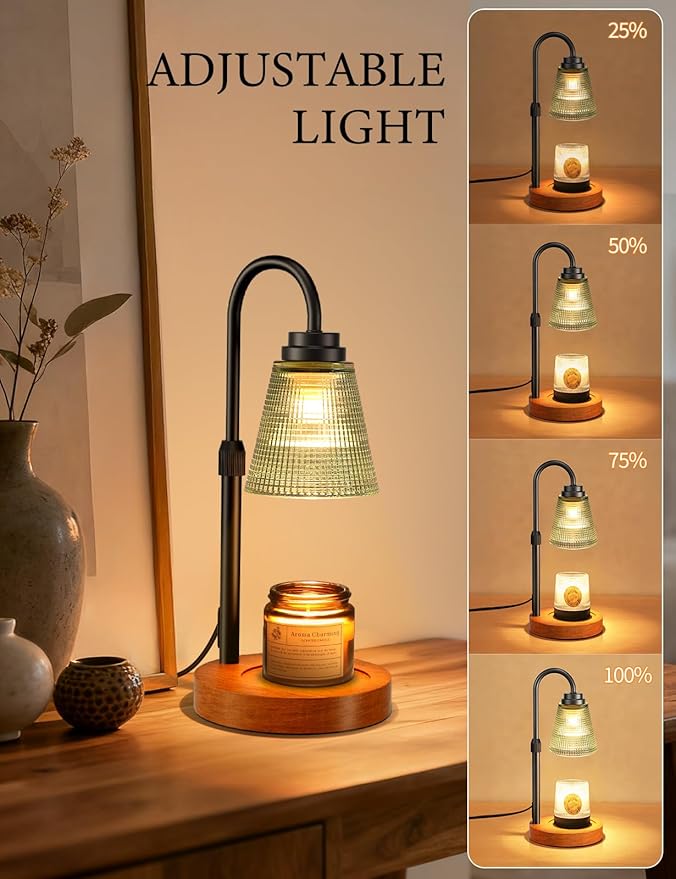 Candle Warmer Lamp with Timer Dimmable, Adjustable Height Wax Melts Warmer for Jar Candles, Housewarming, Birthday, for Women and Mom, Home Decor