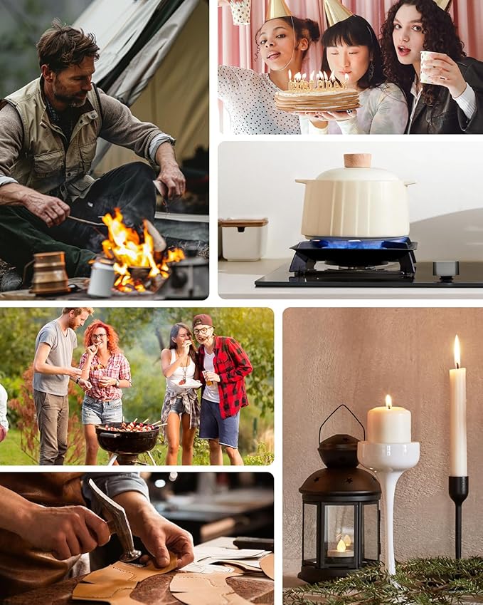 MK Lighter 5-Pack Torch Flame Pocket Lighters, Refillable and Multipurpose, Ideal for Candles, BBQ, Camping, and Everyday Use (Myco-Cosmo-5PC)