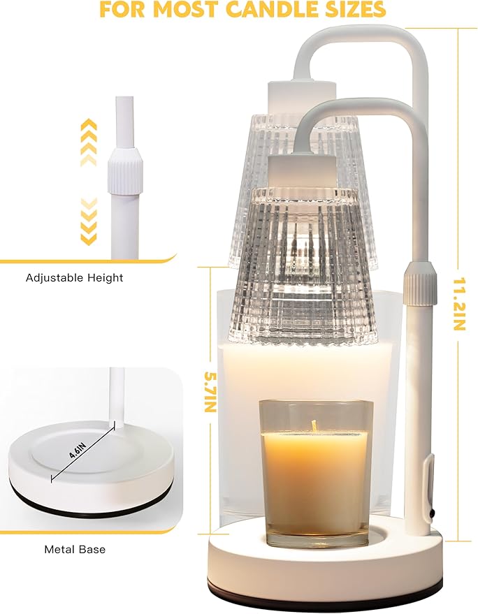 GODONLIF Candle Warmer Lamp with Timer Dimmable, Birthday Gifts for Women Mom, House Warming Gifts New Home Decor, Wax Melt Warmer for Jar Candles with 2 Bulbs