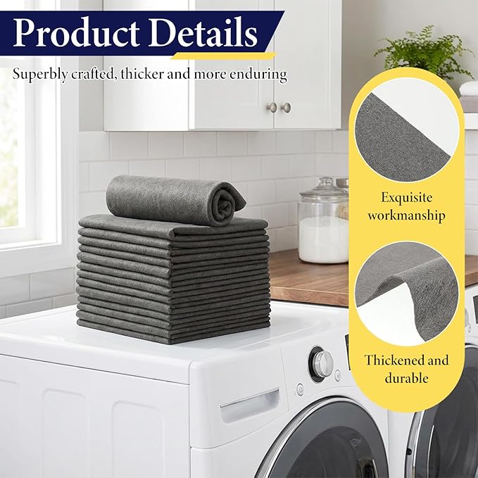 20 Pcs Thickened Magic Cleaning Cloth, Reusable Polyester Fiber Cleaning Rags Washable Cleanings Glass Cloth for Home Kitchen Window Glass Cars