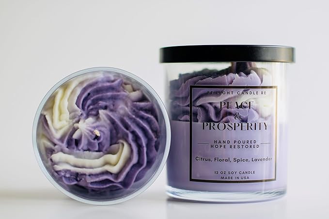 | Purpose-Driven Soy Candle | Lavender Scent | Cute Purple Candle | Gift Idea for Friend's Birthday, Sister, Christmas