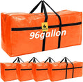 4 Pcs 96 Gallon Extra Large Moving Bags Heavy Duty Storage Bag with Strong Zipper Handle Foldable XXL Jumbo Storage Tote Packing Moving Box for College Dorm Travel Cloth Duffle (Orange)