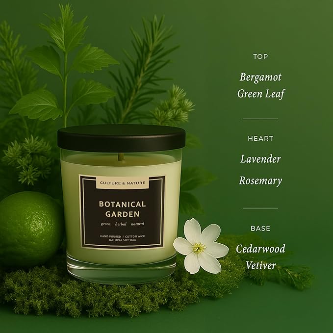 CULTURE & NATURE Natural Soy Wax Candle 7oz (Botanical Garden)