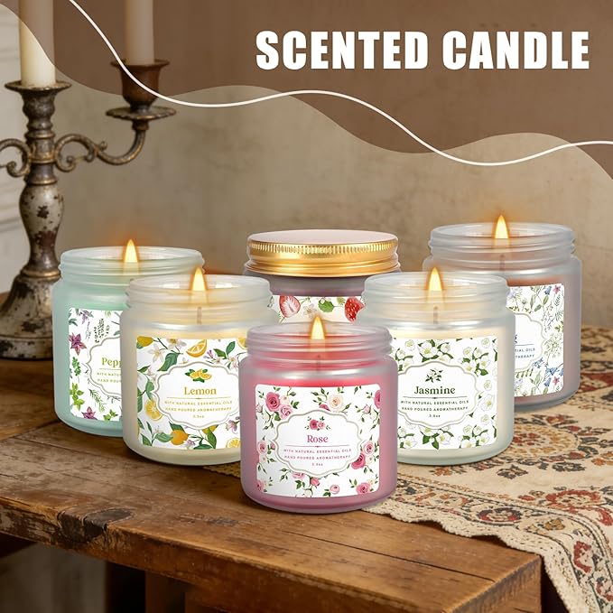 24 Pack Scented Candles with Added Natural Essential Oils, 3.5oz, Suitable for Various Festivals, Parties, Yoga, and Home Scene