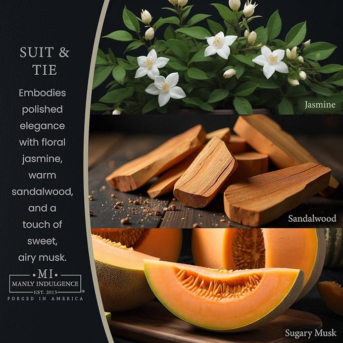Manly Indulgence Suit & Tie Scented Wax Melts, Wax Melt Warmer Cubes, Long Lasting Scented Wax Warmer Cubes, 4 Pack, 6 Cubes Each - Made in The USA