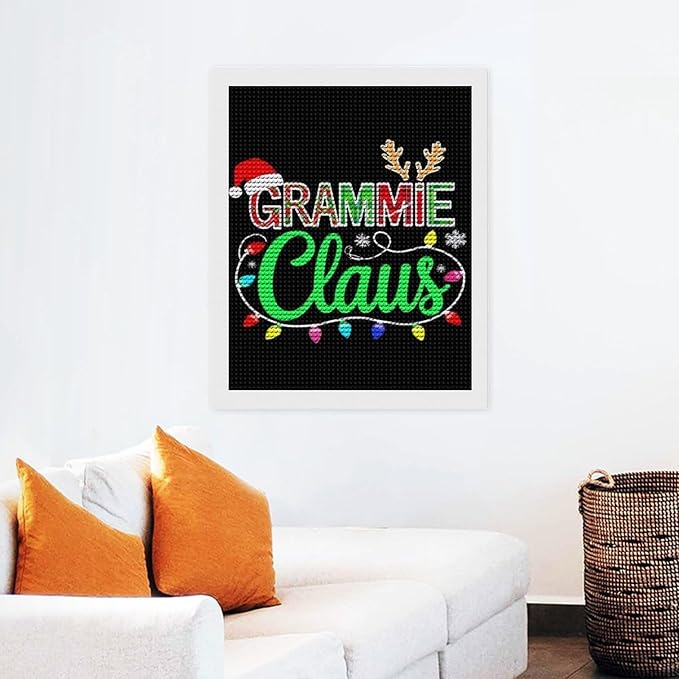 AIVKIEJK Diamond Painting Kits for Adults - Grammie Claus Grandma Christmas Xmas Painting DIY 5D Full Drill Diamond Dots Paintings with Diamonds Gem Art and Crafts Home Decor 16"x20"