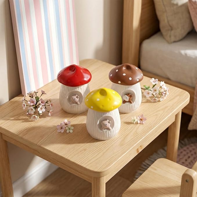 3D Mushroom House Squirrel Silicone Mold, Lidded Candle Holder Storage Jar Mold for DIY Candle, Plaster Ornament, Cute Home Decor & Easter Gift Making