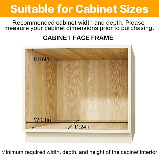 2pαck 2-Tier Kitchen Cabinet Pull Out Shelf and Drawer Organizer Slide Out Pantry Storaqe Basket in Multiple Sizes2pαck(19" W x 21" D)