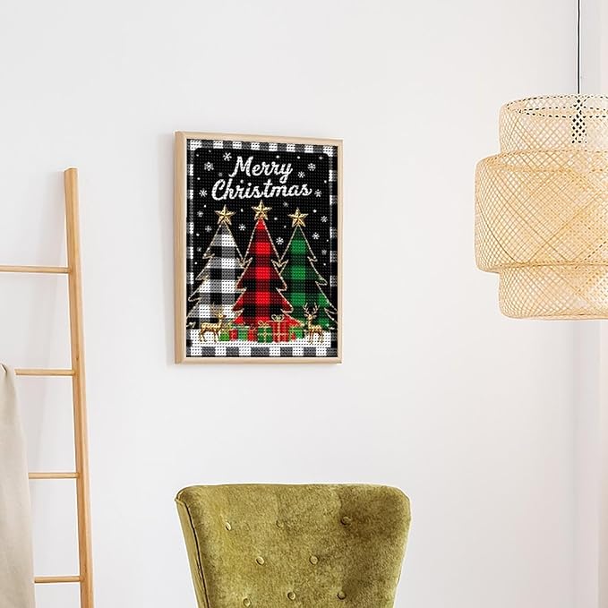 AIVKIEJK Diamond Painting Kits for Adults - Merry Christmas Tree Holiday Painting DIY 5D Full Drill Diamond Dots Paintings with Diamonds Gem Art and Crafts Home Decor 16"x20"