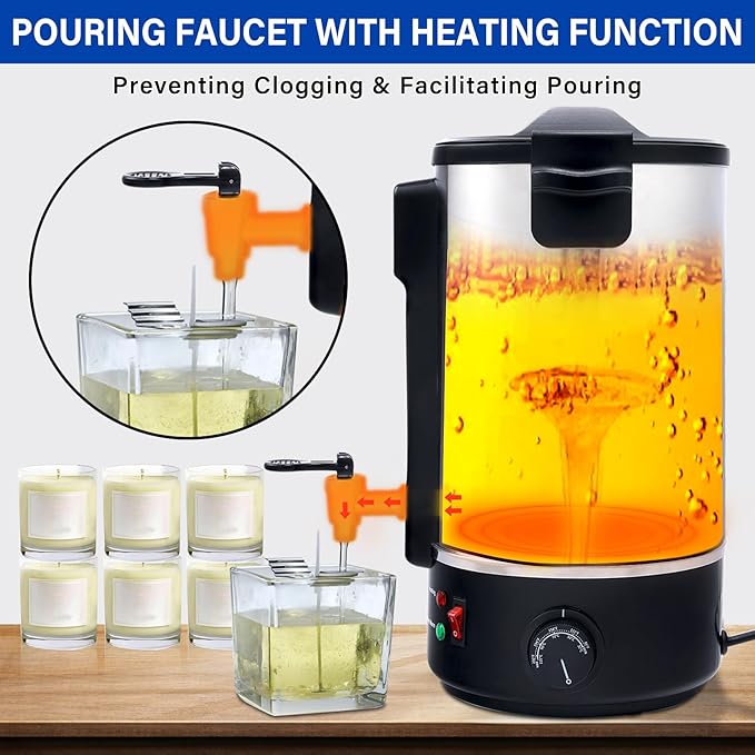 TCFUNDY Candle Making Wax Melting Pot 8.45Qts/17Lbs, Electric Non-Stick Candle Wax Melter Pot 8L, DIY Candle Making Kit for Adults, Soy Wax and Beeswax Candle Maker