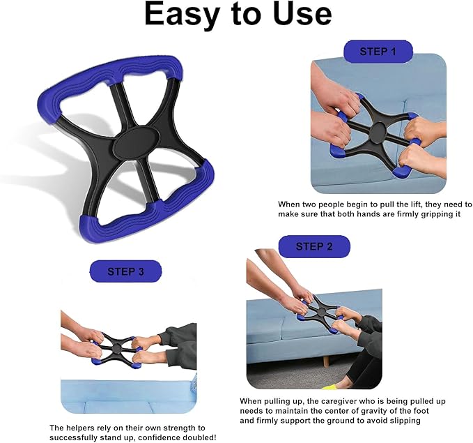 Liberty Lift Assists Standing Aid-Handicap, Portable Lift Aid Bar with No-Slip Grip Handles to Transfer Elderly,Senior,Bariatric,Patient or Disabled Assists Caregiver or Nurse,Supports Gifts for Daily