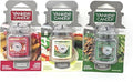 Yankee Candle Car Jar Ultimate Hanging Air Freshener, 3-Pack Set (Sparkling Cinnamon, Christmas Cookie, Balsam & Cedar) – Up to 90 Days of Fragrance (Variety Pack)