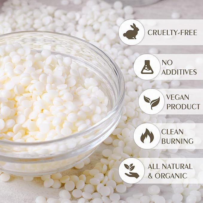 Soy Wax, Waxcanpy Natural Candle Wax, Organic Soy Wax for Candle Making from Farm, No Additives, Harmless and Pure (10lb)