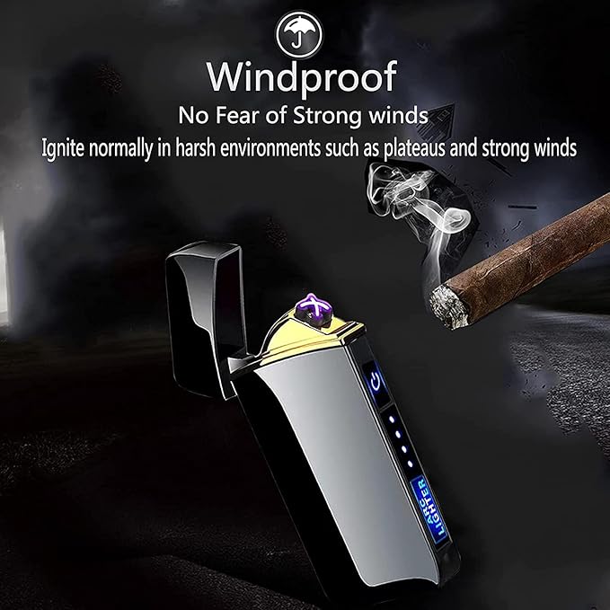 T3 Black Dragon Arc Lighter - Smart, USB Rechargeable, Windproof, Flameless, Lightweight Plasma Lighter for Fire, BBQs, Fireworks, Candle, Camping - Indoors & Outdoors