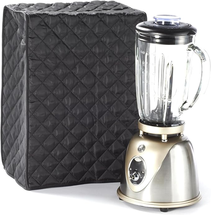 Covermates Keepsakes Blender Cover – Quilted Appliance Protector for Food Processors – Dust & Stain Resistant, Washable Slip‑On Design for Countertop Storage, Black
