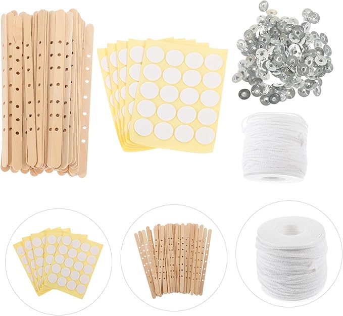 STOBOK DIY Candle Making Kit Candle Wicks with Holders and Stickers for Craft Projects Home Decor