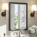 USHOWER Black Bathroom Mirrors for Over Sink 22x30 Inch, Metal Framed Rectangle Vanity Mirror for Wall, Bedroom, Living Room, Entryway, Farmhouse, Anti-Rust, HD Tempered Glass, Horizontal/Vertical