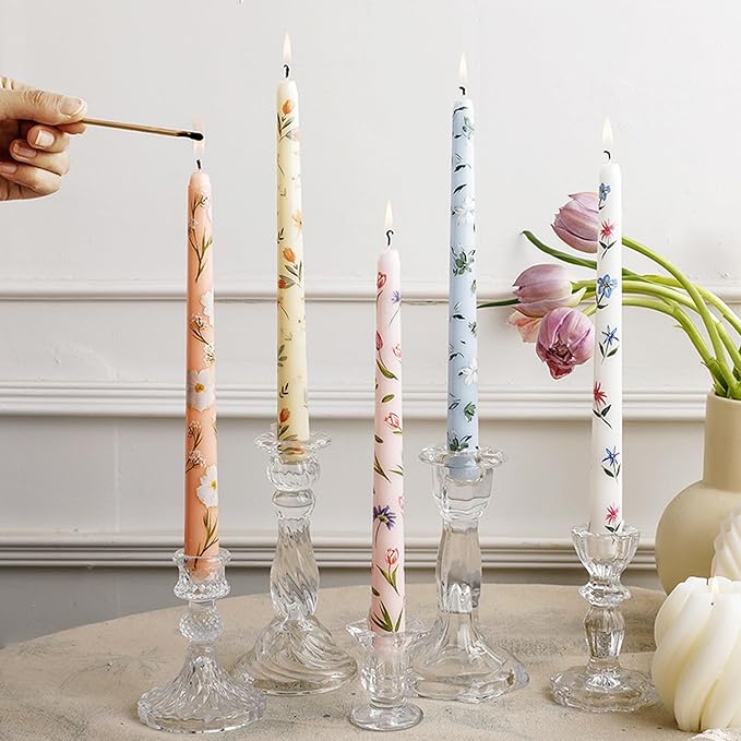 2-Pack Classic Tall Taper Candle Mold,Clear Plastic Pillar Candlestick Mold for Church Christmas Candlelight Dinner Valentine's Day (10.24inch)