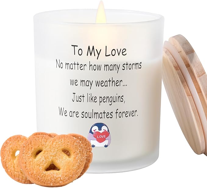 Cookie Strong Scented Candle, 10oz Candle Jars Single Wick Candle, Slow Burning Natural Soy Wax, Valentine's Day Gifts for Lover Wife Women Birthday Christmas