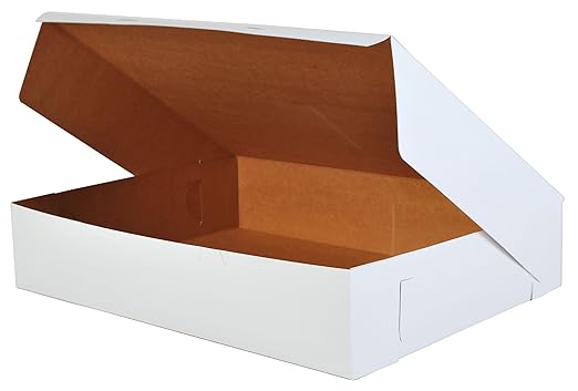 Southern Champion Tray 1075 Premium Clay Coated Kraft Paperboard White Non-Window Sheet Cake and Utility Box, 22" Length x 16-3/4" Width x 4-1/2" Height (Case of 50)