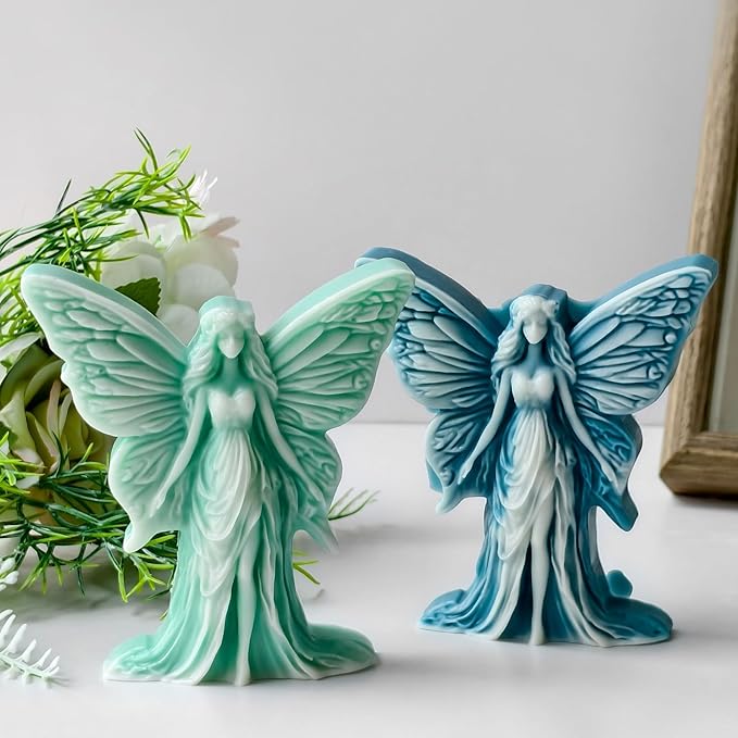 Candle Mold for Candle Making, 3DSilicone Mold for Resin Casting DIY Plaster Polymer Clay Home Decoration (Butterfly Fairy)