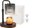 Candeldo Candle Warmer Lamp with Timer: Black Candle Warming Lamp Height Adjustable Wax Melt Warmer Dimmable Modern Farmhouse New Home Bedroom Decor Mothers Day Housewarming Gift for Women