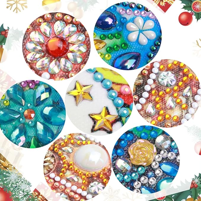 Xmas Santa Claus Ball 5D Special Shape Diamond Art Kits for Beginners, Christmas Winter Theme Diamonds Painting Kits for Adults,DIY Crystal Rhinestones Diamond Paintings for Home Wall Decor 12×12Inch