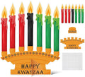 Motipuns 36 Pcs Happy Kwanzaa Craft Kit Make Your Own Candles DIY Kwanzaa Kinara Sign African Heritage Holiday Party Favors Decor for Family School Activity Party Supplies