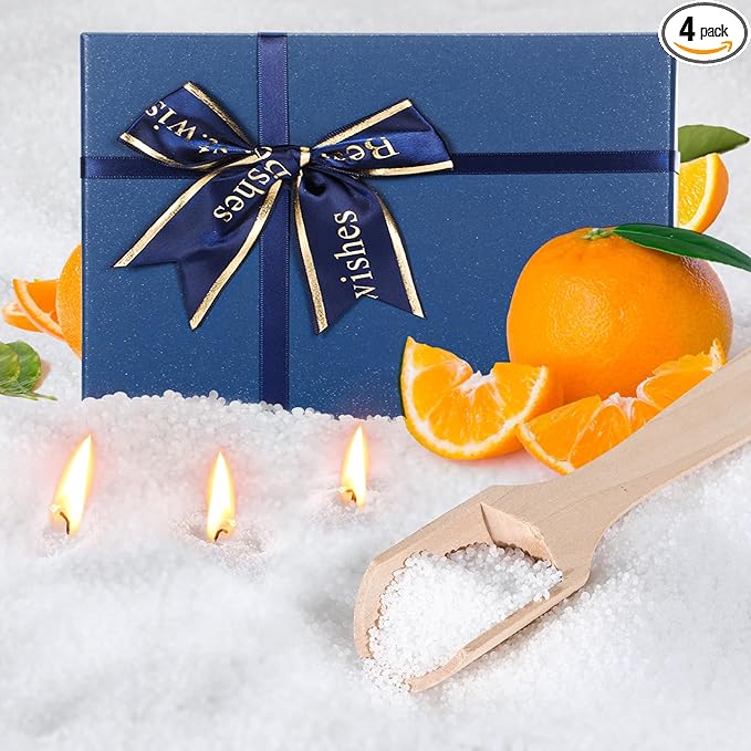 MTLEE Pearled Candle 4.4 lb Orange Scented Sand Candle Wax Kit Valentines Day Gift for Women Lover with Wrap Box 100 Wicks White Beaded Wax Gift Set for Valentine's Day Wife Couples Mother Friends