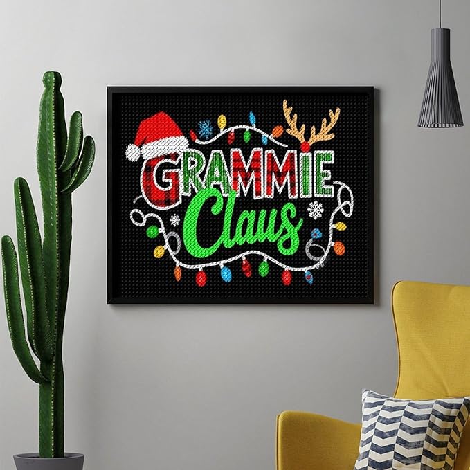 AIVKIEJK Diamond Painting Kits for Adults - Grammie Claus Grandma Christmas Xmas Painting DIY 5D Full Drill Diamond Dots Paintings with Diamonds Gem Art and Crafts Home Decor 16"x20"