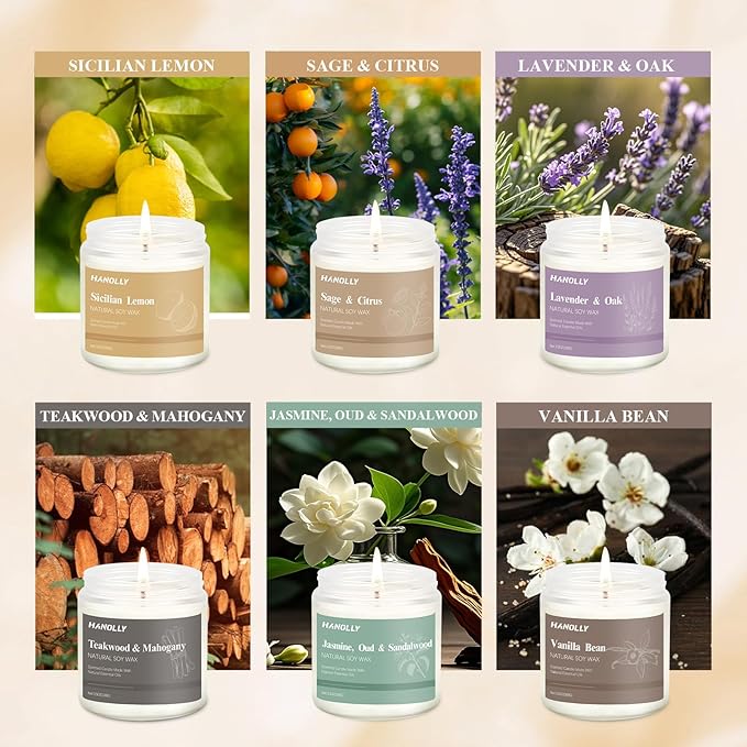 12 Pack Candles for Home Scented, Aromatherapy Candles Gifts Set for Women, Lavender, Vanilla, Rose Candle, 42OZ Natural Soy Wax Long Lasting Jar Candle, Birthday Valentine’s Day Present