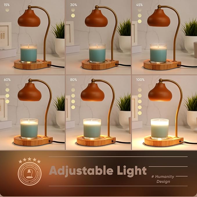 Candle Warmer Lamp,Dimmable Electric Candle Warmer Melter,Compatible with Large Jar Candles,Home Decoration Gifts for Women,Wedding,Birthday(Orange-B)