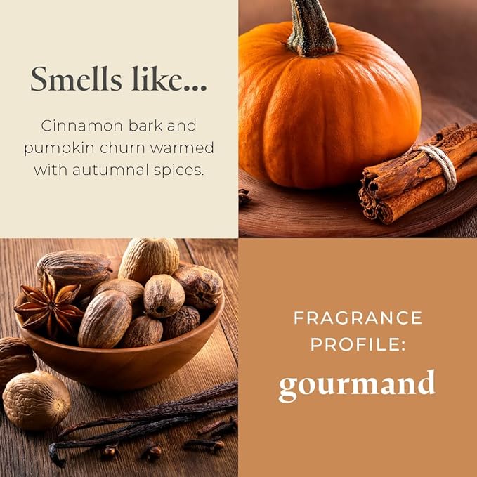 PartyLite Woodland Pumpkin 3-Wick Jar Candle – Autumn Spice & Cinnamon Scent, 25-45 Hours Burn Time, Clean-Burning, Harvest-Inspired Fragrance