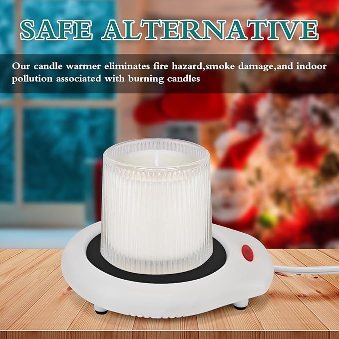 ASAWASA Candle Warmer for Large Jar, Coffee Mug Warmers, Safely Releases Scents Without a Flame, Melt The Candle Quickly, Enjoy Your Warm Coffee Tea. Gifts for Festival Birthday Women Men Mom Dad