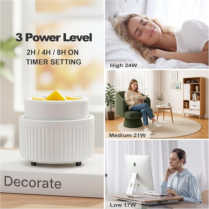 VICTORIA AROMA Ceramic Wax Warmer with Timer, Candle Wax Melter & Wax Burner for Scented Wax Melts, Electric Fragrance Wax Melt Warmer for Home Office Decor Ideal Gift