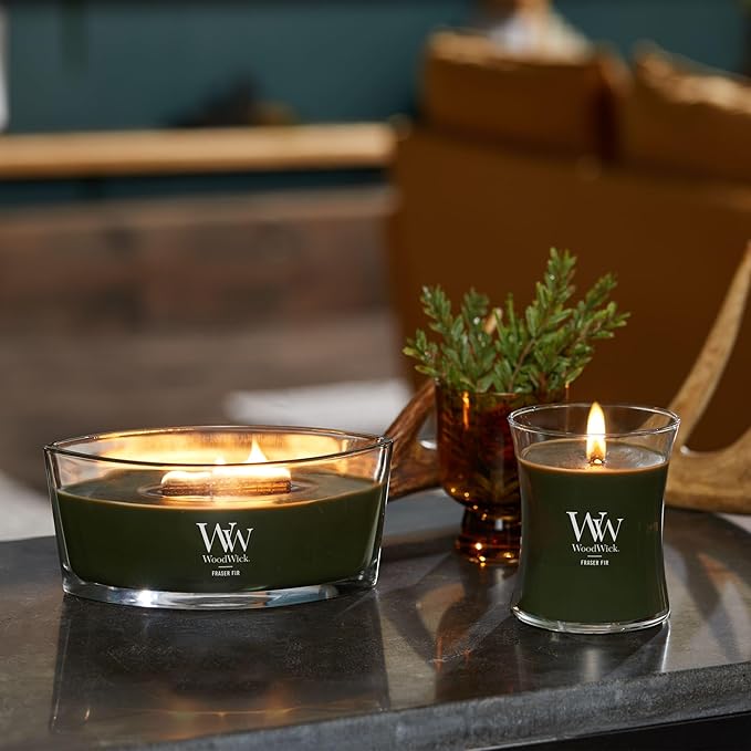 WoodWick Fraser Fir Medium Hourglass Candle,10 Oz