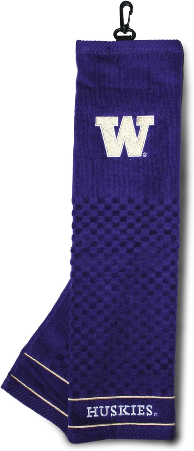 Team Golf NCAA Washington Huskies Embroidered Golf Towel Embroidered Golf Towel, Checkered Scrubber Design, Embroidered Logo