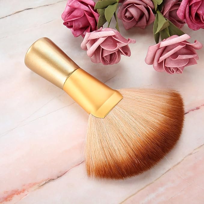 Soft Fan-Shaped Neck Duster Brush, Large Sweep Hair and Face Cleaning Brush for Salon Stylists and Barbers