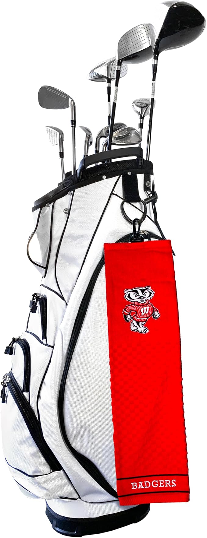 Team Golf NCAA Wisconsin Badgers Embroidered Golf Towel Embroidered Golf Towel, Checkered Scrubber Design, Embroidered Logo